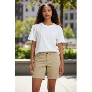Carhartt Force Madden Cargo Shorts Womens‎ 8 Khaki Straight Fit Ripstop Stretch